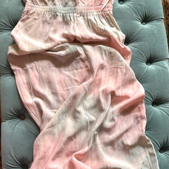 Gypsy 05 silk strapless maxi dress with ruffle tube top style tie dye pastel sm - Picture 2 of 13